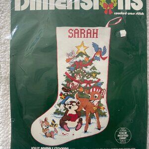 Dimensions Jolly Animals Stocking Kit 8313 Counted Cross Stitch